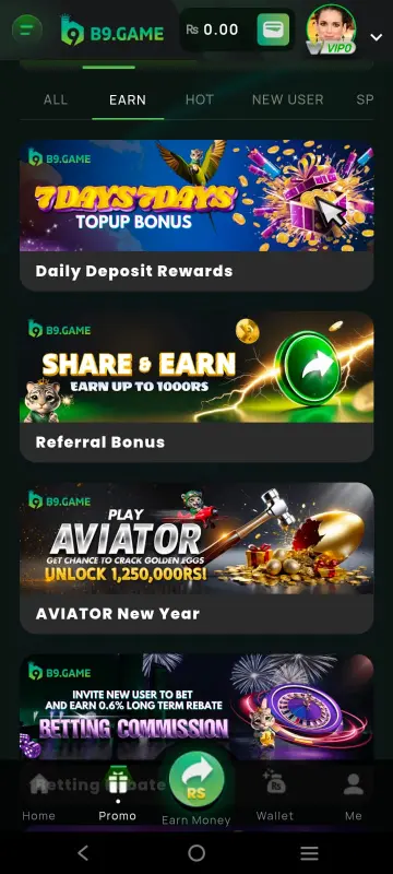 Share & Earn in B9